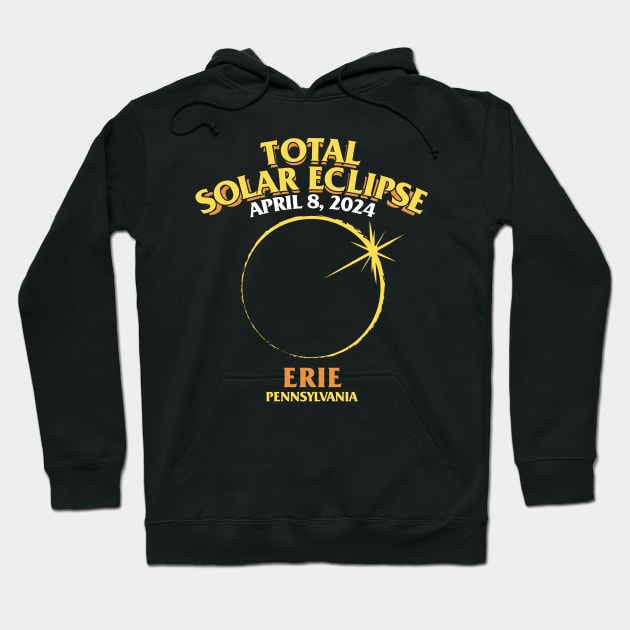 Total Solar Eclipse 2024 - Erie, Pennsylvania Hoodie by LAB Ideas